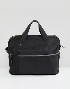 Черный фактурный портфель с отделением для ноутбука и заклепками ASOS DESIGN - Черный