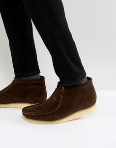 Коричневые замшевые ботинки Clarks Originals - Коричневый