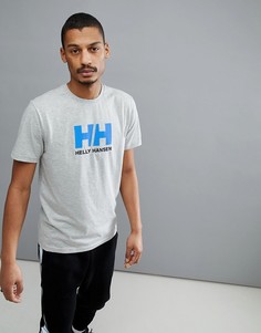 Светло-серая футболка с логотипом Helly Hansen - Серый
