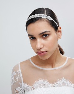 Повязка на голову с бисером ASOS DESIGN Bridal - Серебряный