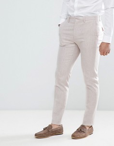 Розовые брюки скинни с добавлением шерсти ASOS DESIGN - Розовый