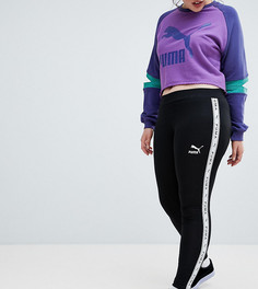 Черные леггинсы с полосой по бокам Puma эксклюзивно для ASOS Plus - Черный