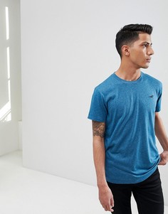 Синяя меланжевая футболка с логотипом и круглым вырезом Hollister - Синий