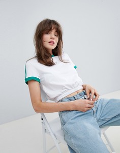 Укороченная футболка в стиле колор блок ASOS DESIGN - Белый