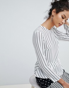 Блузка в полоску с двойной оборкой Miss Selfridge - Мульти