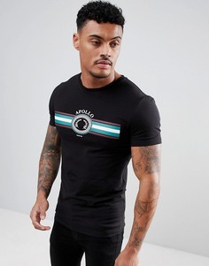 Обтягивающая футболка с принтом ASOS DESIGN - Черный