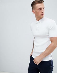 Белое трикотажное поло в рубчик Burton Menswear - Белый