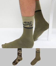2 пары зеленых носков Nike SB SX6848-902 - Зеленый