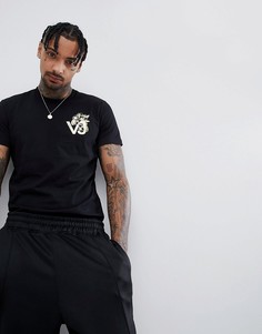 Черная футболка с золотистым логотипом Versace Jeans - Черный