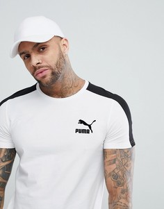 Белая футболка в полоску Puma Archive T7 57501502 - Белый