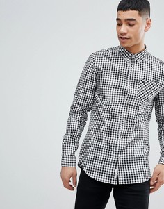 Черно-белая рубашка в клетку River Island - Черный