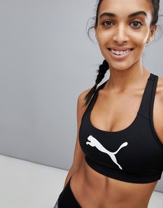 Черный спортивный бюстгальтер с логотипом Puma Powershape - Черный