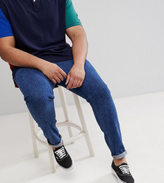 Темные джинсы скинни в стиле ретро с необработанными краями ASOS PLUS - Синий