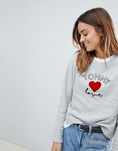 Серый свитшот с надписью Love Tommy Hilfiger - Серый