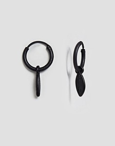 Черные матовые серьги-кольца Icon Brand эксклюзивно для ASOS - Черный