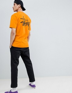 Оранжевая футболка с логотипом Stussy - Оранжевый
