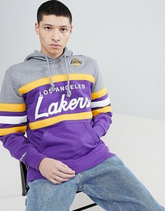 Худи фиолетового цвета со вставкой Mitchell &amp; Ness NBA Lakers - Фиолетовый