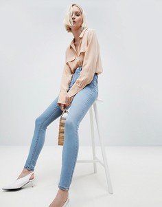 Облегающие джинсы с завышенной талией ASOS DESIGN - Синий