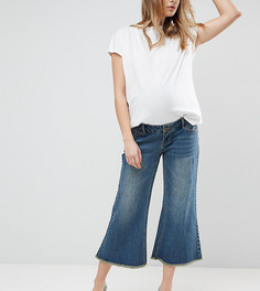 Широкие джинсы с необработанными краями и съемной вставкой для живота Bandia Maternity - Синий