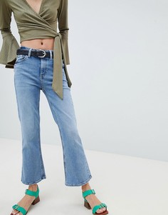 Укороченные расклешенные джинсы New Look - Синий