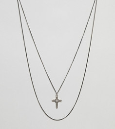 Серебряное ожерелье с крестиком Reclaimed Vintage Inspired эксклюзивно для ASOS - Серебряный