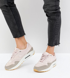 Замшевые кроссовки с перфорацией Nike Air Max 1 - Бежевый
