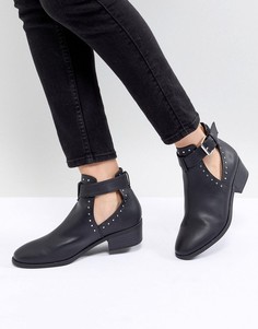 Ботильоны с заклепками и вырезами ASOS DESIGN Ace - Черный