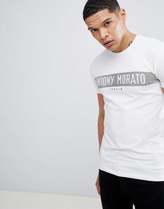 Белая футболка с принтом-логотипом Antony Morato - Белый