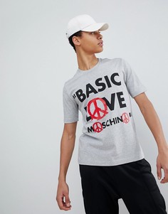 Футболка с принтом логотипа Love Moschino - Серый