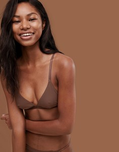 Бюстгальтер из микрофибры с треугольными чашечками ASOS DESIGN - Коричневый