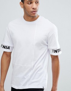Футболка с заниженной линий плеч и принтом на рукавах Jack &amp; Jones Core - Белый