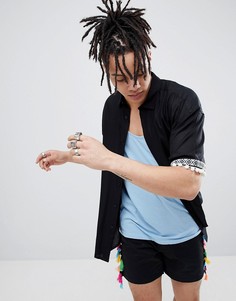 Свободная рубашка с помпонами ASOS DESIGN - Черный