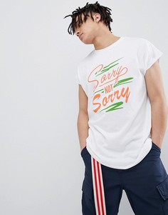 Оверсайз-футболка без рукавов с глубокими проймами и принтом ASOS DESIGN - Белый