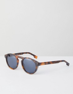 Круглые солнцезащитные очки с синими стеклами BOSS by Hugo Boss - Коричневый