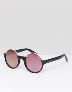 Круглые солнцезащитные очки с розовыми стеклами Marc Jacobs - Черный