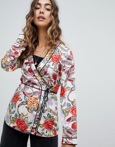 Топ с запахом и принтом ASOS DESIGN - Мульти