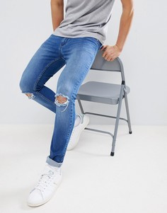Обтягивающие джинсы с рваными коленями Brooklyn Supply Co. - Синий