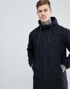 Легкая черная парка с капюшоном ASOS - Черный