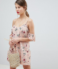 Платье с открытыми плечами и цветочным принтом Vila - Мульти