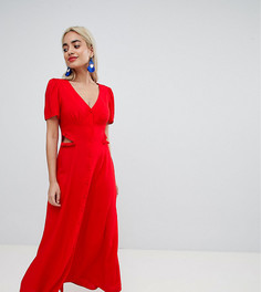 Платье макси на пуговицах ASOS DESIGN Petite - Красный
