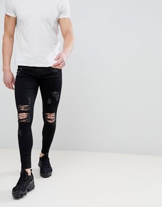 Черные обтягивающие джинсы с рваной отделкой Good For Nothing - Черный
