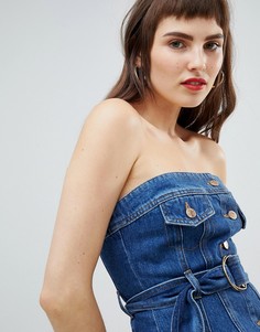 Джинсовый топ-бюстье River Island - Синий