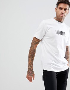 Белая футболка с принтом Homme boohooMAN - Белый