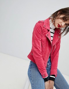 Замшевая байкерская куртка Vero Moda - Розовый