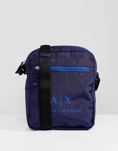 Синяя сумка для авиапутешествий с логотипом Armani Exchange - Синий