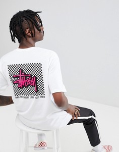 Белая футболка с принтом Stussy - Белый