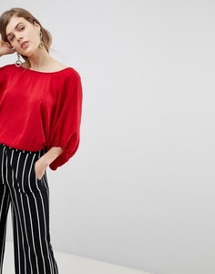 Атласный топ с открытой спиной и завязкой ASOS DESIGN - Красный