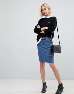 Джинсовая юбка-карандаш с завышенной талией Vero Moda - Синий