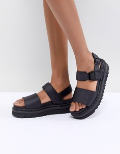 Черные кожаные сандалии Dr Martens Voss - Черный