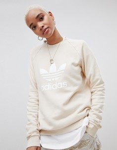 Оверсайз-свитшот кремового цвета adidas Originals - Розовый